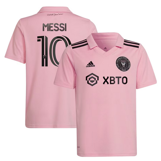 Youth Inter Miami CF Lionel Messi adidas Pink 2023 The Heart Beat Kit Replica Jersey->arsenal jersey->Soccer Club Jersey